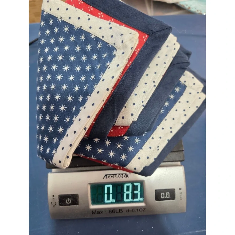 Red White And Blue Star And Polka Dots Napkins July‎ 4 Patriotic Crafts Set of 6